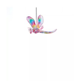 Kurt Adler Christmas Ornament Pink Acrylic Iridescent Dragon Fly Suncatcher