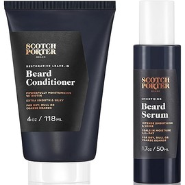 Scotch Porter Leave-in Beard Conditioner and Smoothing Beard Serum for Men | Formulated with Non-Toxic Ingredients, Free of Parabens, Sulfates & Silicones | Vegan |Leave-in 4oz, Serum 1.7oz