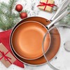 MICHELANGELO Copper Frying Pan Set with Lid, 8" & 10"