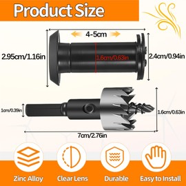 Liekadijiae Wide Angle Door Viewer, 220 Degree Door Viewer, 1.6 cm Door Viewer with Privacy, Adjustable Length Door Viewer, Door Viewer with Robust Privacy Cover for Doors from 4 cm to 5 cm