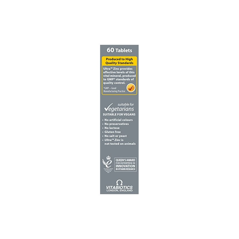 Vitabiotics ultra zinc 15mg with Copper 60 Tablets by Ultra