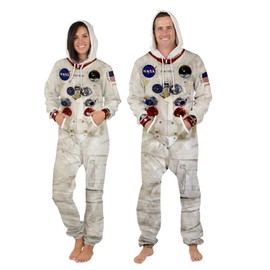 Women Men 3D Print Long Sleeve Jumpsuit Adult Onesie Pajamas Sleepwear(astronaut 029,L)