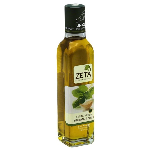 Zeta Extra Virgin Olive Oil with Basil and Garlic 8.5fl oz. Pack of 3