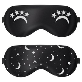SSRDFU Schlafmaske Licht Blockierende - 2 pcs Nachtmaske Baumwolle Augenmaske, Weiche Verstellbaren Bändern Augenbinde Schwarze Augenabdeckungen, für Herren Frauen Kinder Reisen