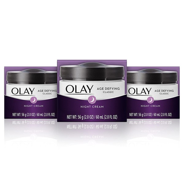 Night Cream With By Olay, Age Defying Classic Moisturizer With Vitamin E, Pack Of 3
