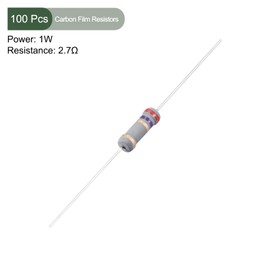YOKIVE Pack of 100 Carbon Film Resistors 1 W 2.7 Ohm 5% Tolerances Resistance Good for Crafts Electronic Projects (4 Colour Band 2.36 x 0.14 Inches)