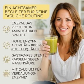 Bromelain High Dosage, 1000 mg (2500 GDU) per Day, 150 Enteric Juice-Resistant Capsules, Natural Pineapple Extract, Produced in Germany, Laboratory Tested and Vegan