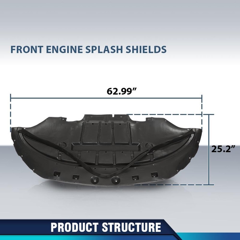 PIT66 Front Engine Splash Shield Compatible with Ford Mustang EcoBoost