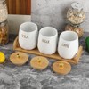 JUXYES Set of 3 Ceramic Canisters Set for Sugar Coffee
