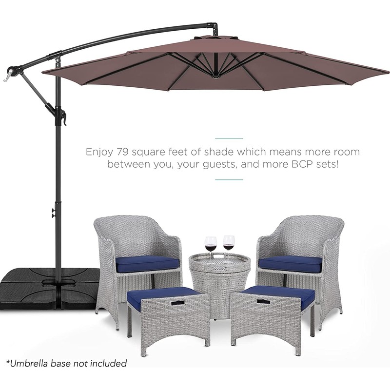 GLDDFDG 10ft 8 Ribs Patio Umbrella Canopy, Taupe, Heavy-Duty Polyester
