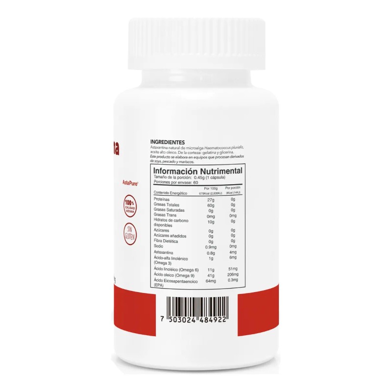 Astaxantina En Cápsulas (60caps- 450mg) Vizana Nutrition