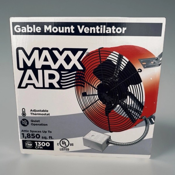 Maxx Air Electric Attic Fan 1300-CFM Mill Powered Gable Mount