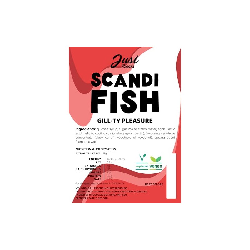 Just Treats Scandi Cherry Fish (500g Share Bag)