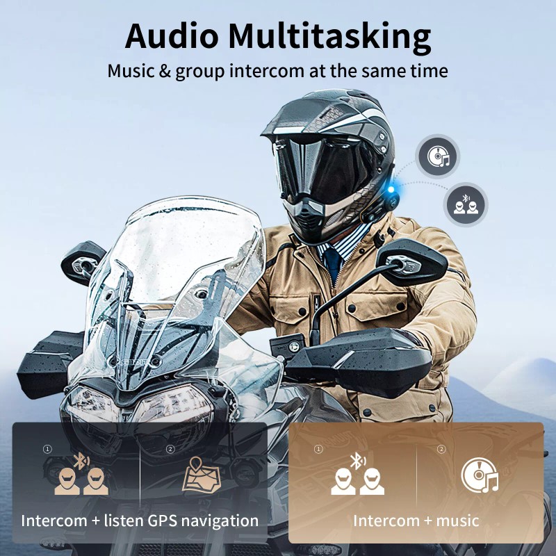 Fodsports FX8 Pro Motorcycle Helmet Intercom Bluetooth Headset 10 Riders