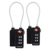 2 x V.S.P. Luggage Locks TSA Approved, Cable Travel Locks,