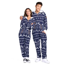 Tipsy Elves Women's Christmas Navy Fair Isle Knit Jumpsuit Size 2X