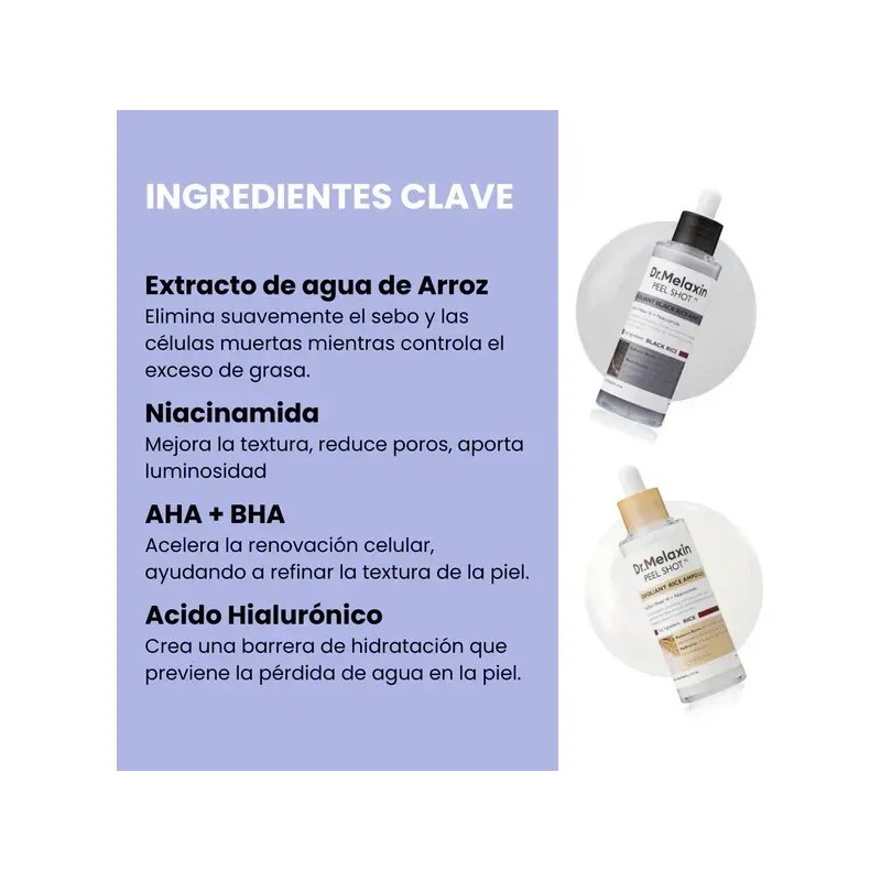 Dr.melaxin Peel Shot Glow - Ampolla Exfoliante De Arroz 80ml