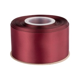 Double Faced Satin Ribbon, 50mm X 22M, Solid Polyester Craft Ribbon, Perfect for Gift Wrapping, Crafts, Wedding Party Ceremony Decoration, Floral Arrangement, Sewing (Burgundy)
