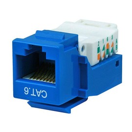 Monoprice Cat6 RJ45 Toolless Keystone Jack - For 22-24AWG Solid Wire, Blue