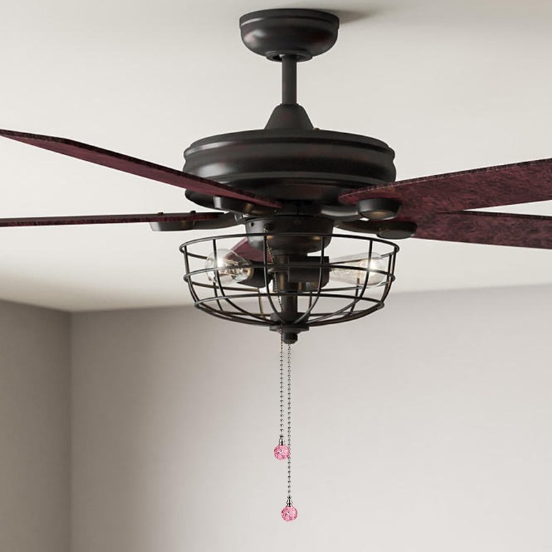 Savagrow 2Pcs Crystal Ice Cracked Ball Ceiling Fan Pull Chains