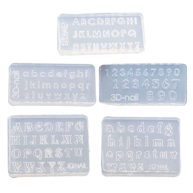 3D Letters and Numbers Nail Art Mold Silicone Combination Decorative