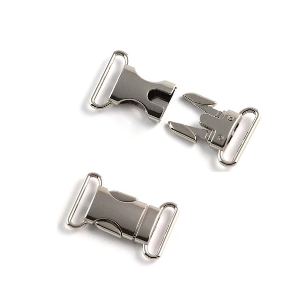 Yuelulala 2pcs 20mm Metal Side Release Buckles Adjustable Quick Release