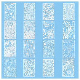 YUYUDEHM 16 PCS Stencils for Painting, Mixed Geometry Texture Stencils for Painting on Wood, Wall, Fabric, Card Canvas