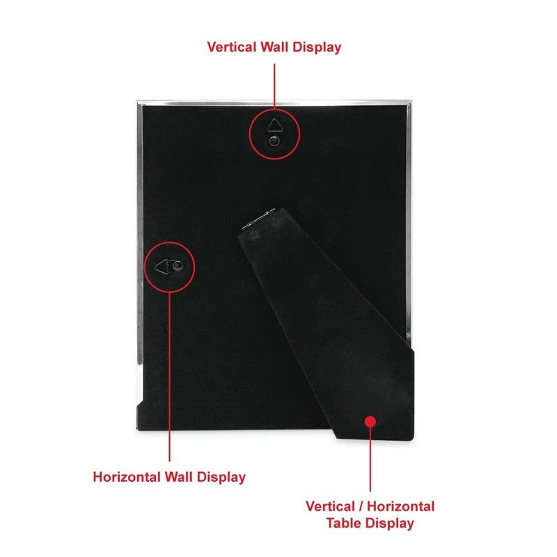 Laura Ashley 8x10 Silver Flat Metal Picture Frame with Two-Way