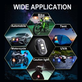mechazhe 8-Pack Wireless LED Strobe Remote Lights | 8 Colors, Anti-Collision & Waterproof | Emergency Flash for Car, Motorcycle, Bike, Drone, Pet Leash | Ideal for Holiday Ambiance