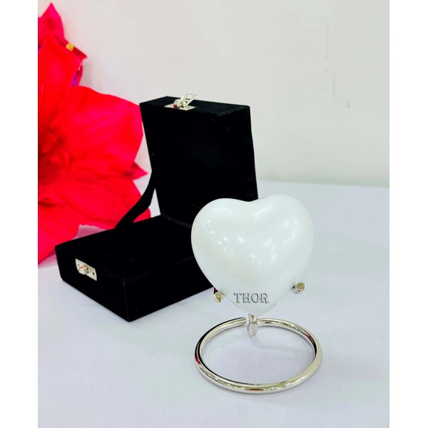 White Keepsake Urn - Mini Heart Cremation Urn for Human