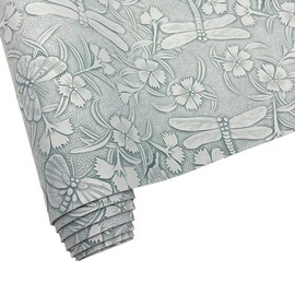 Embossed Faux Leather Sheets for Earrings Purses Making, 12 x 54 inch (32x137cm) Dragonfly Butterfly Flower Faux Leather for DIY Crafts Sewing Supplies (Sky Blue)