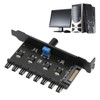 ASHATA PC Fan Hub, 8 Channel Button Fan Speed Controller