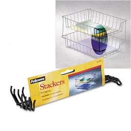 Fellowes : Desk Tray Stacking Posts for 5" Capacity Trays, Black, 4 Posts/Set -:- Sold as 2 Packs of - 4 - / - Total of 8 Each