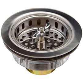 Keeney 1433SS 3-1/2-in dia Twist and Lock Sink Strainer with Basket, Stainless Steel