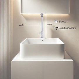 Llave para Lavabo de Cuello Rígido color Blanco para Fregadero o Lavabo, Llaves de agua