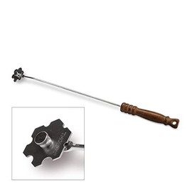 THÜROS Grillschaber 24cm Edelstahl zum Reinigen von Rostauflagen, Holzgriff