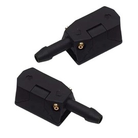 Polcatay 2 PCS Front Windshield Wiper Nozzle, 4-way 360-degree Wide-angle Uniform Spray Washer Nozzle, Arm-mounted Cleaning Accessory, for Most Cars Trucks Replacement (Black)