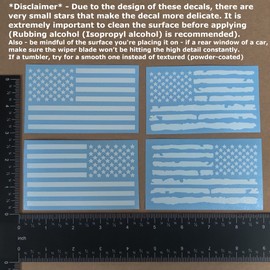American Flag Decal 4 Pack: American Flag, Distressed American Flag Decals (Small ~4", White)