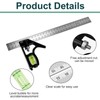 Square Carpentry Metal Set, 3Pcs Combination Square Tools with Bubble