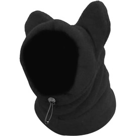 BT Bear Dog Winter Hat,Calming Dog Ears Cover Soft Warm Fleece Dog Hats Windproof Adjustable Quiet Ears for Small Dogs Medium Dogs (Black M)