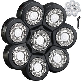 Cabezales de repuesto para afeitadora eléctrica de 8 cuchillas de afeitadora de cabeza de afeitadora de cabeza universal de repuesto para afeitadora eléctrica para freedDOM GROOMING (8D negro)