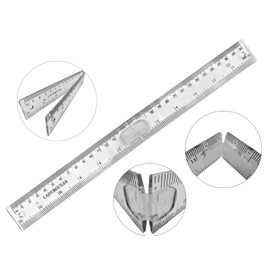 LADYBEE7LES Innovative Design Folding Ruler Pack/1, unfolds to a Length of 30cm (12"), When Folded, it conveniently Reduces to a Compact Size of 15cm(6 "), Clear Ruler 12", Portable and Easy to Carry