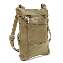 Krediz leather Crossbody Purses for Women, Multi Pocket Crossbody Purse with Adjustable Strap, Soft & Durable Leather Purse