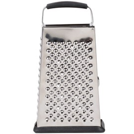 TableCraft SG203BH, Cash & Carry Back Of The House Box Grater, Small 6" Size, 4-Sided Tapered Design, Anti-Slip Base, Dishwasher Safe, Stainless Steel, Ideal for Shredding Veggies and Grating Cheese