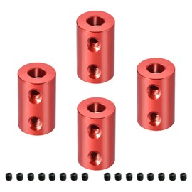 Aopin 3mm to 6mm Red Rigid Couplings Set Screw Shaft Stepper Motor, Length 20mm / 0.79" Motor Coupler Connector Rigid with for 3D Printer, RC Robot, Car Model Shaft, CNC Machine, DIY Encoder 4 Pcs