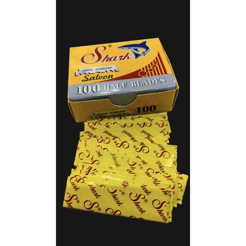 Shark Super Stainless Straight Edge Barber Razor Blades Professional 200CT/