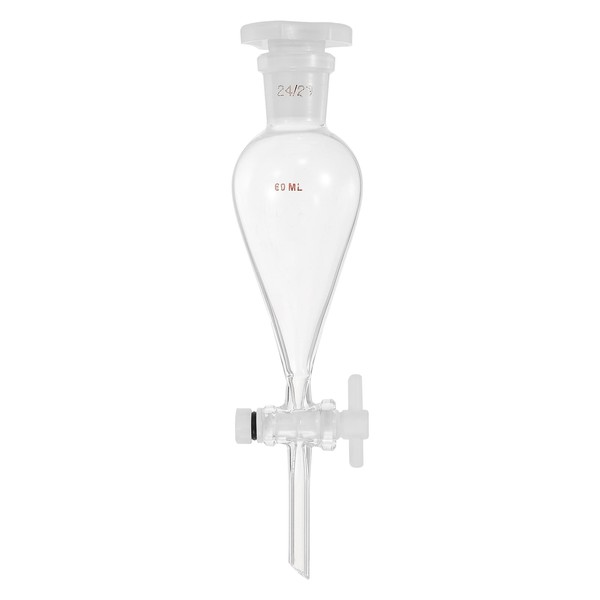 PATIKIL 60ml Conical Separating Funnel, Borosilicate Glass Heavy Wall Lab