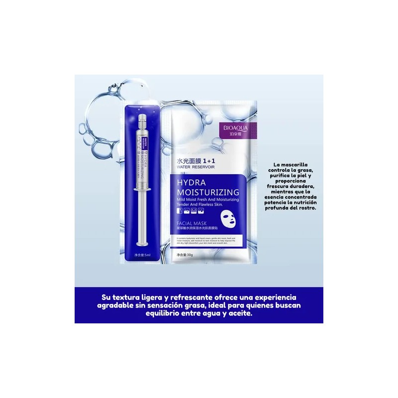 Mascarilla Facial 30g Suero Ácido Hialurónico 3 Pack