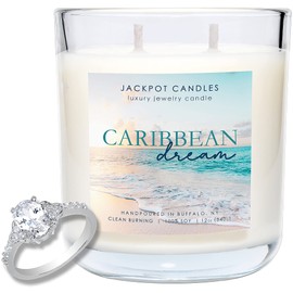 Jackpot Candles Caribbean Dream Candle with Ring Inside (Surprise Jewelry Valued at 15 to 5,000 Dollars) Ring Size 10