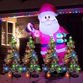 Solar Christmas Tree Outdoor Christmas Decorations,2 Pack 40 Led Light 2 Modes Outdoor Waterproof,Solar Powered XmasTree for Garden Yard Pathway Lawn Decoration